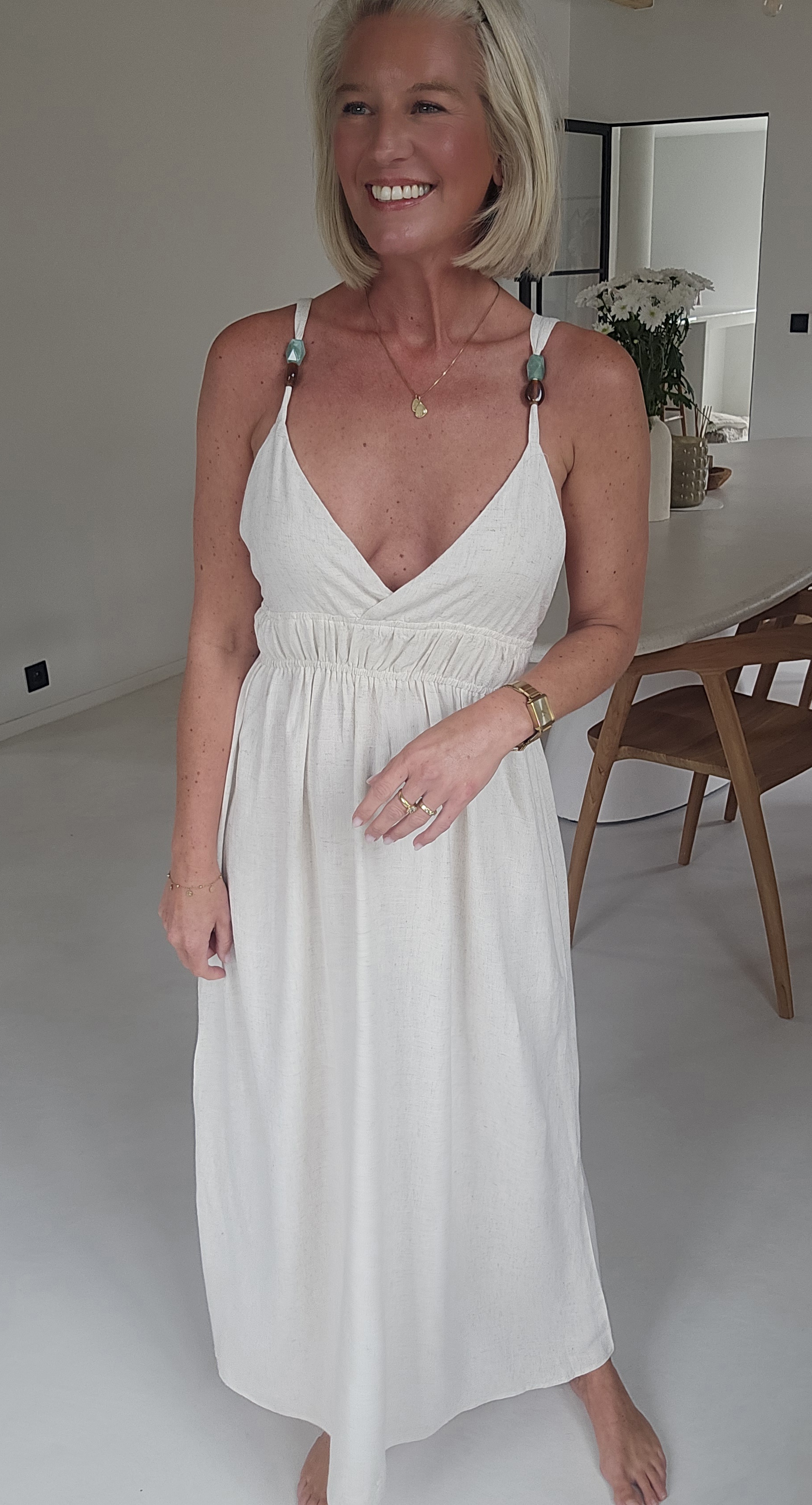 STERRE maxi viscose linen dress