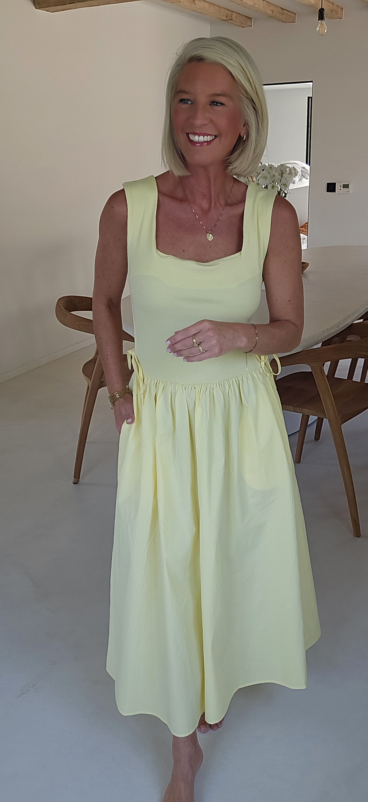 MINKA maxi dress soft yellow