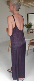 LEO maxi satin dress smoked grape