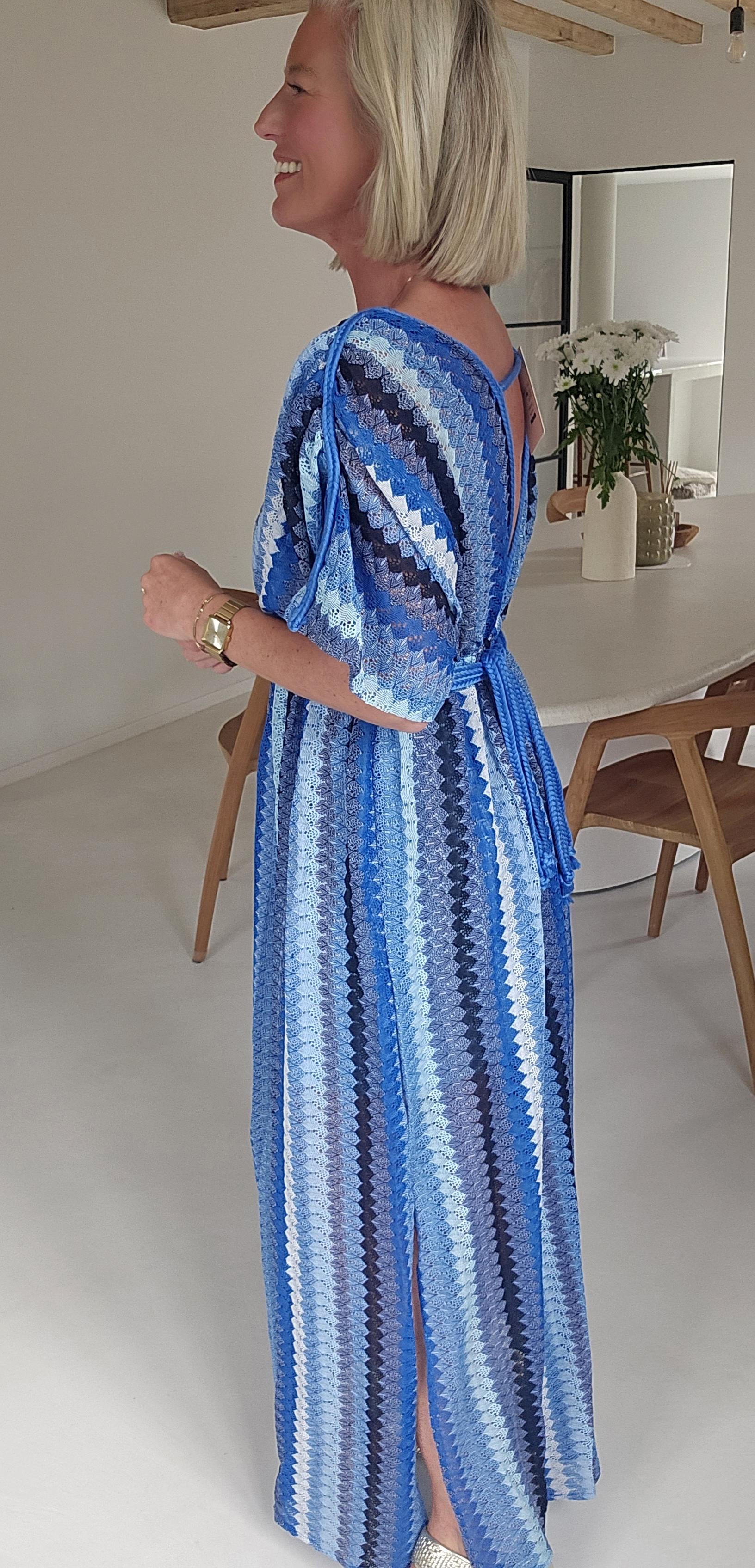 CANDICE maxi crochet dress kobalt blue