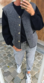 MELIA 2 sleeveless teddy jacket anthracite