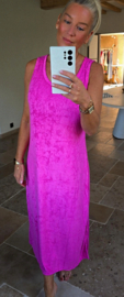 DIDI terry maxi sleeveless dress fuschia