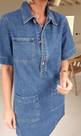THE PERFECT JEANS dress short-sleeved darker blue