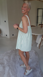 DOLLY striped sponge dress green