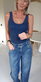 STRASS wide leg jeans darker blue