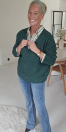 AMBER striped shirt bottle green