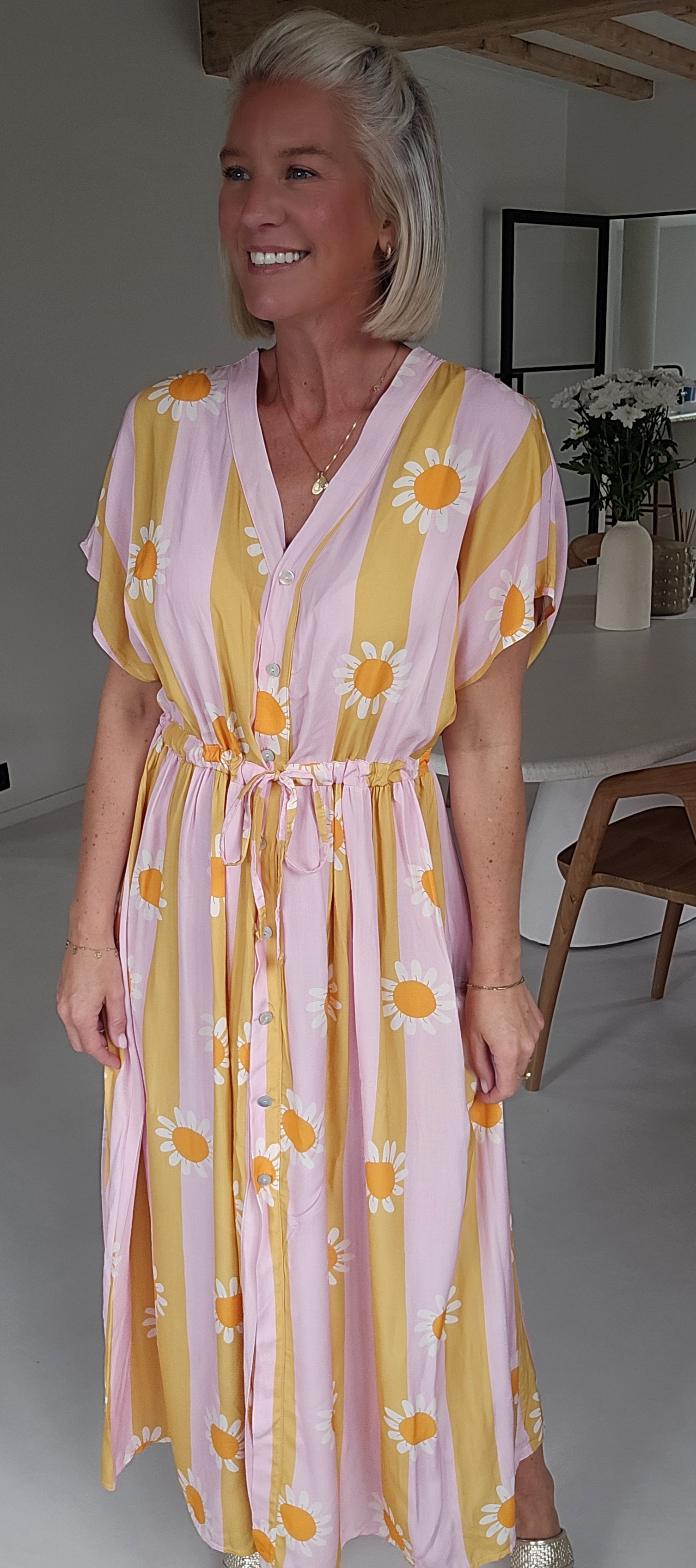 SUMMINE maxi viscose dress pink