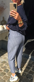 KARLIE striped loose pants denim