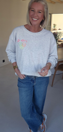 HAPPY LIFE sweatshirt mêlee grey (with key ring)