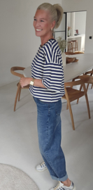 AYLIN oversized striped T-shirt navy