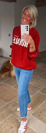 ROYALS oversized sweatshirt darker red