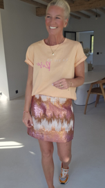 LA VIE EN ROSE cotton T-shirt peach