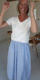SUZINNE striped maxi cotton skirt blue
