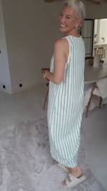 DOLLY striped sponge maxi dress green
