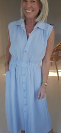 KIRA viscose linen maxi dress baby blue