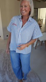 SEASIDE LOVERS short-sleeved shirt blue