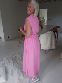 KIRA viscose linen maxi dress fuschia