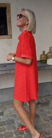 FLOWER POWER terry dress red