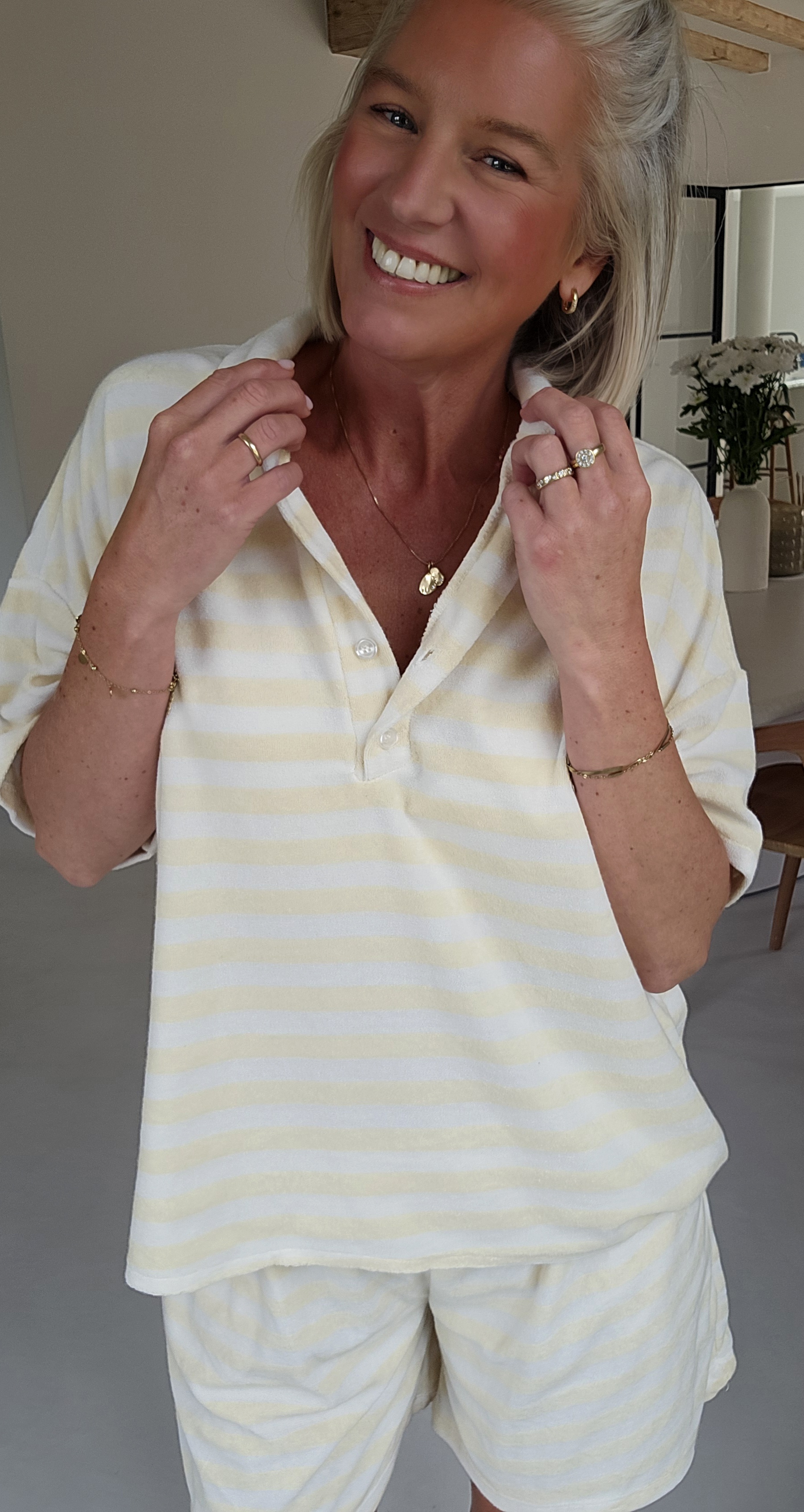 TITINE striped terry set vanilla