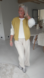 AZUR zip gilet capri mustard