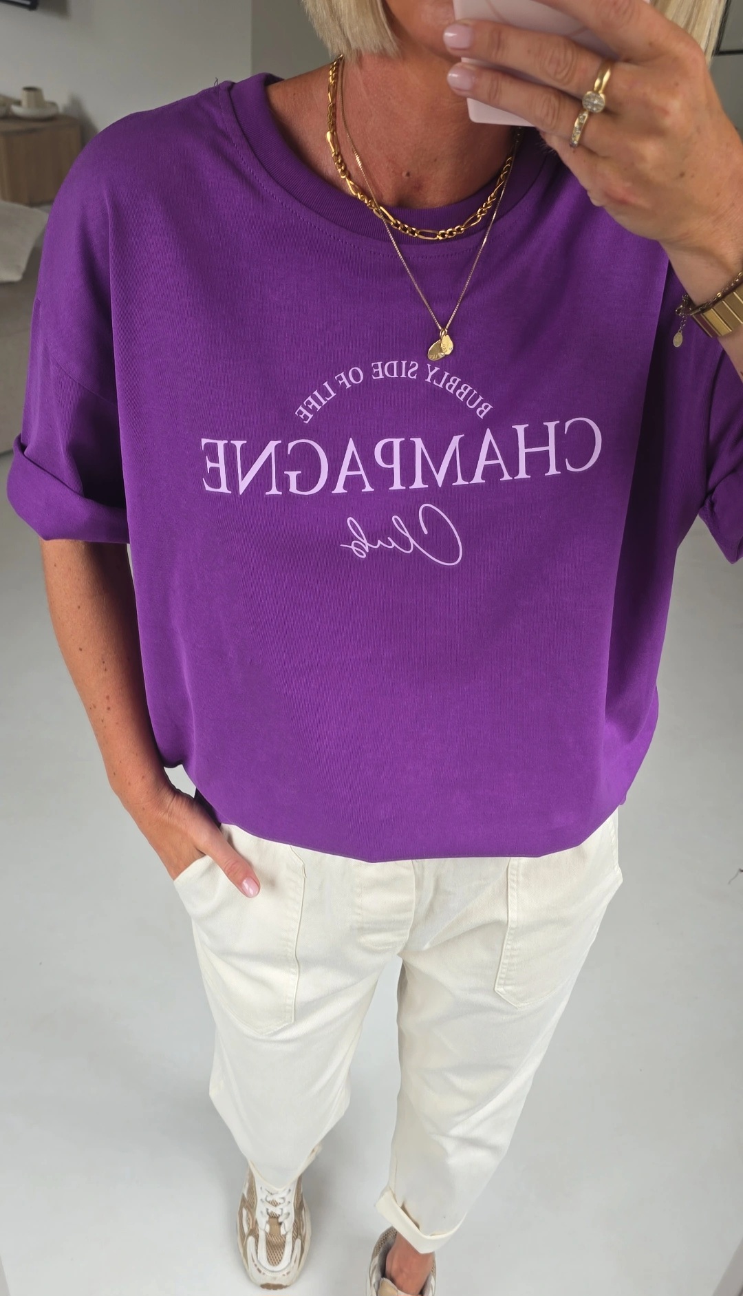 CHAMPAGNE CLUB cotton tee violet