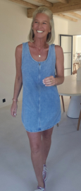 PIEN sleeveless jeans dress midi blue