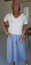 SUZINNE striped maxi cotton skirt blue