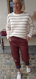 ROMAIN PU drawstring pants burgundy