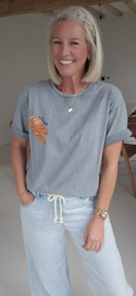 BAGUETTE cotton T-shirt grey