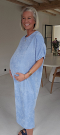 MANDIE soft velvet maxi dress pastel blue