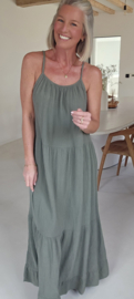 SANTORINI maxi tetra dress khaki