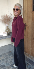 MILOU zipper knit burgundy