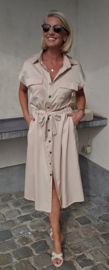 FEMKE maxi satin shirt dress champagne