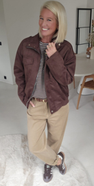 VAVA suede bomber jacket chocolat