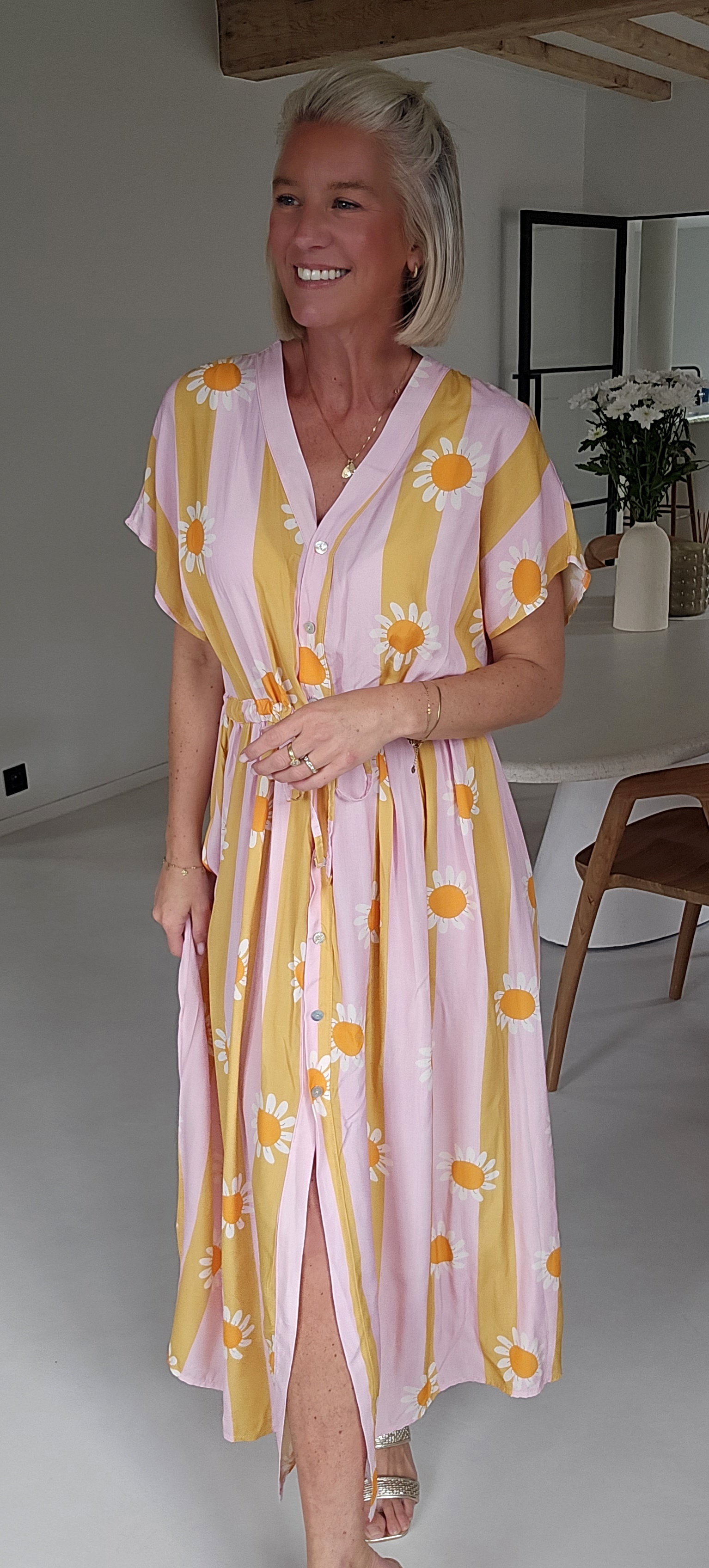 SUMMINE maxi viscose dress pink