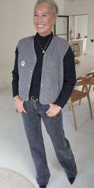 SIL 2 sleeveless teddy jacket grey