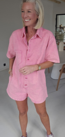 JINA jeans playsuit pink