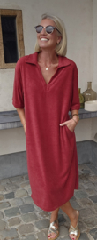 DIDOE maxi sponge dress burgundy