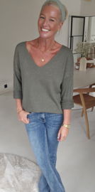 ANITI oversized v-neck knit khaki