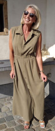 KIRA viscose linen maxi dress khaki