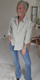 AMBER striped shirt bottle green
