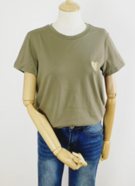 LOVE WINS cotton T-shirt khaki