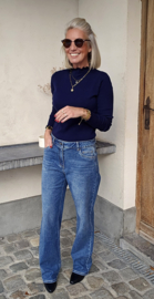 STRASS wide leg jeans darker blue