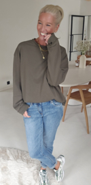 FAUVE oversized cotton sweatshirt khaki