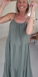 SANTORINI maxi tetra dress khaki