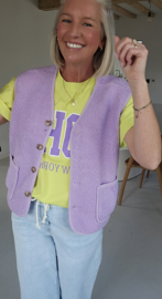 MELIA sleeveless teddy jacket lilac
