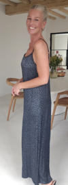 LEO maxi satin dress navy