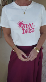 SUNDAY cotton tee white