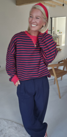 AMANDA striped sweatshirt navy red