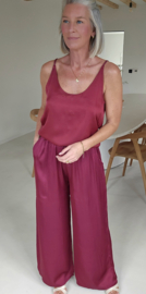 SALLI satin loose pants burgundy
